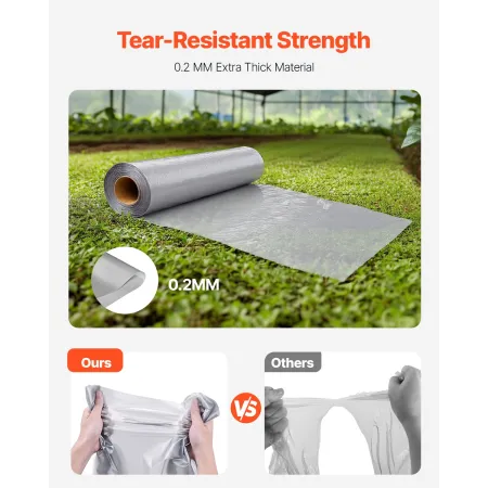 8Mil Plastic Sheeting, 6.5 x 164 FT Crawl Space Vapor Barrier, Heavy Duty Garden Polyethylene Sheeting Roll, Multi-Purpose Const