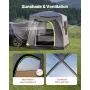 SUV Tent for Camping, 10FT L x 8FT W, Waterproof PU2000mm Spacious Double Layer Design for 5-8 Person, SUV Camping Tent with Mes
