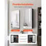 Medicine Cabinet, 14 x 24 inches, Medicine Cabinet for Bathroom with Mirror, Aluminum Frame Bathroom Wall Cabinet, 2-layer Adjus