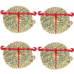 Chain and Binder Kit Ratchet Load Binder 3/8in-1/2in 10ft Chains Hauling
