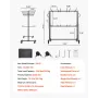 Folding Chair Rack, 800 LBS Capacity, Heavy-duty Chair Cart for 84 Chairs/ 12 Tables+42 Chairs, Dual-layer Chair Storage Dolly w