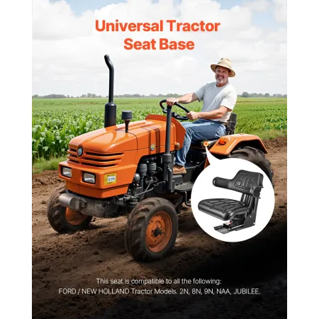 Universal Forklift Seat, Waterproof Tractor Suspension Seat with Adjustable Back, Secure Tractor Seat with Micro Switch, Widely 