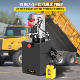 lic Pump Electric Hydraulic Pump 13 Quart Single Acting for Dump Trailer