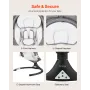 Baby Swing, 5-Speed Baby Rocker with 3 Seat Position, Portable Infant Swing for Newborn with PVC Touch Panel, Remote Control, Bl