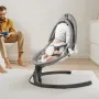 Baby Swing, 5-Speed Baby Rocker with 3 Seat Position, Portable Infant Swing for Newborn with PVC Touch Panel, Remote Control, Bl