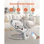 Baby Swing, 5-Speed Baby Rocker Swing, Portable Infant Swing with Remote Control, Touch Panel, Bluetooth Music, 10 Preset Lullab