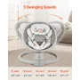 Baby Swing, 5-Speed Baby Rocker Swing, Portable Infant Swing with Remote Control, Touch Panel, Bluetooth Music, 10 Preset Lullab
