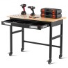 48 "Workbench on Wheels Wood Top Work Bord med skuffearrangør 1500 lbs