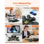 Electric Drum Set, 9 Pads, Roll-up Drum Practice Pad, Electronic Drumset with Headphone Jack, Stand, Double Pedals, Light Up Dru
