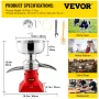 Milk Cream Centrifugal Separator, 100L/h Output, 304 Stainless Steel Cream Separator with 5L Milk Bowl Capacity, 10500RPM Rotati