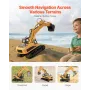 Remote Control Excavator Toy, 15 Channel, 3 in 1 Remote Control Digger with Metal Shovel, 1:14 Scale RC Excavator with Light & S
