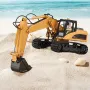 Remote Control Excavator Toy, 15 Channel, 3 in 1 Remote Control Digger with Metal Shovel, 1:14 Scale RC Excavator with Light & S