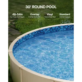 Rund poolliner 9,6 m overlapningsstil poolliner 132 cm væghøjde