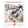 244 cm Ceiling Fan No Light, 6-Speed Remote Control, Aluminum 8-Blade, Reversible DC Motor, Modern Low Profile Flush Mount Exter