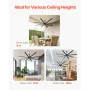 244 cm Ceiling Fan No Light, 6-Speed Remote Control, Aluminum 8-Blade, Reversible DC Motor, Modern Low Profile Flush Mount Exter