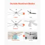213 cm aluminium loftsventilator uden let fjernbetjening