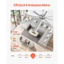213 cm Ceiling Fan No Light, 6-Speed Remote Control, Aluminum 8-Blade, Reversible DC Motor, Modern Low Profile Flush Mount Fan f