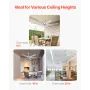 213 cm Ceiling Fan No Light, 6-Speed Remote Control, Aluminum 8-Blade, Reversible DC Motor, Modern Low Profile Flush Mount Fan f