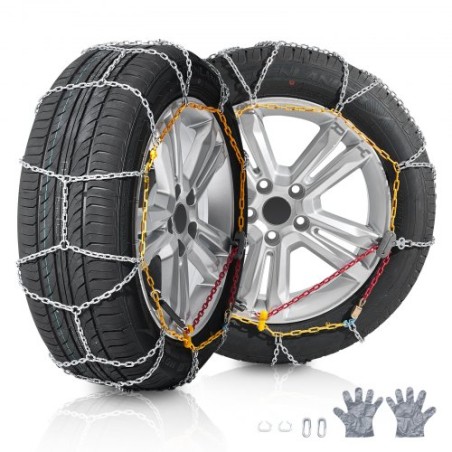2PCS Snow Chains Manganese Alloy Steel Traction Snow Wheels Chains Silver