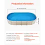 Oval poolliner 24 x 12,3 fod overlappende poolliner 52 tommer