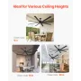 213 cm Ceiling Fan No Light, 6-Speed Remote Control, Aluminum 8-Blade, Reversible DC Motor, Modern Low Profile Flush Mount Exter