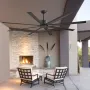 213 cm Ceiling Fan No Light, 6-Speed Remote Control, Aluminum 8-Blade, Reversible DC Motor, Modern Low Profile Flush Mount Exter