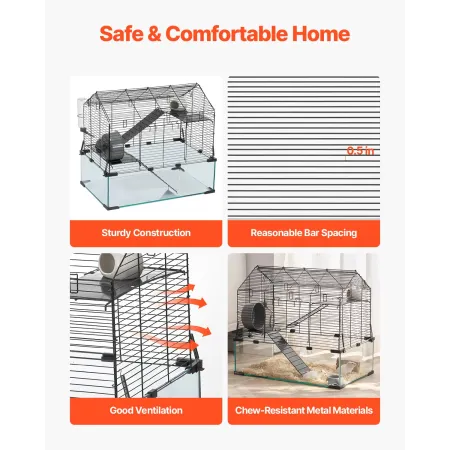 Wire Hamster Cage Habitat 22.8in gnaver Gerbil Small Animal