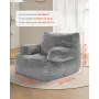 Bean Bag Stol Beanbag Sofa Stol med armlæn til voksne Plush Gray