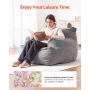Bean Bag Stol Beanbag Sofa Stol med armlæn til voksne Plush Gray