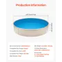 Rund poolliner 5,6 m overlappende poolliner 132 cm væghøjde