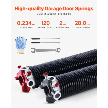 Garageport Torsion Springs par på 0,234 x 2 x 28 tommer med