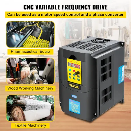 Variable Frequency Drive, AC 220V Input 4KW Variable Frequency CNC Drive Inverter Converter, VFD 5.5HP 1 or 3 Phase Input, 3 Pha