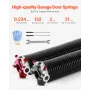 Garage Door Torsion Springs, Pair of 0.234 x 2 x 31 in, 16000 Cycles, Electrophoresis Black Coated for Replacement, Garage Door 
