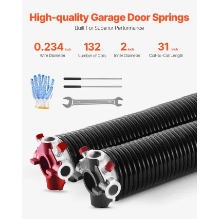 Garageport Torsion Springs par på 0,234 x 2 x 31 tommer med