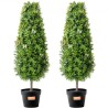 2 Pack 3' Artificial Boxwood Topiary Tree Faux Plant UV Decor In/Outdoor