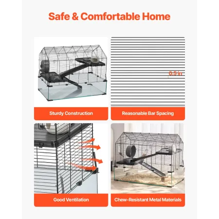 Wire Hamster Cage Habitat 29.5in gnaver Gerbil Small Animal