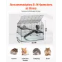 Hamster Cage, 360° Viewing Transparent Hamster Habitats, Small Animal Cage, 29.5 x 17.3 x 24 in, Ventilated Pet Mouse Cages with