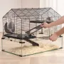 Hamster Cage, 360° Viewing Transparent Hamster Habitats, Small Animal Cage, 29.5 x 17.3 x 24 in, Ventilated Pet Mouse Cages with