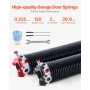 Garage Door Torsion Springs, Pair of 0.225 x 2 x 27 in, 16000 Cycles, Electrophoresis Black Coated for Replacement, Garage Door 