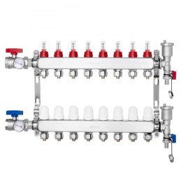 8-Branch Radiant Heat Manifold 1/2 "PEX-rørgulvopvarmningsmanifoldsæt