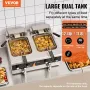 Commercial Deep Fryer, Dual Tank 3500W Electric Countertop Fryer, 2 x 9Qt / 8.5L Double Oil Fryer with 2 Baskets, 1mm Thickened 