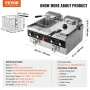 Commercial Deep Fryer, Dual Tank 3500W Electric Countertop Fryer, 2 x 9Qt / 8.5L Double Oil Fryer with 2 Baskets, 1mm Thickened 