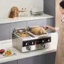 Commercial Deep Fryer, Dual Tank 3500W Electric Countertop Fryer, 2 x 9Qt / 8.5L Double Oil Fryer with 2 Baskets, 1mm Thickened 