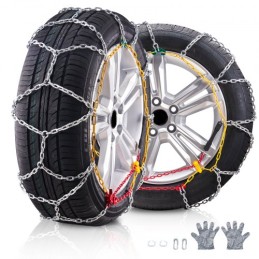 Snow Chains Manganese Alloy Steel Traction Wheels Chains Silver 2PCS
