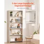 5 Tiers Wide Bookshelf, 68 in Wooden Open Bookcase with Display Storage Organizer Shelf, Freestanding Tall Display Floor Bookcas