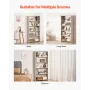 5 Tiers Wide Bookshelf, 68 in Wooden Open Bookcase with Display Storage Organizer Shelf, Freestanding Tall Display Floor Bookcas