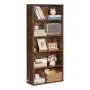 5 Tiers Narrow Bookshelf, 53 in Wooden Open Bookcase with Height-Adjustable Shelf, Freestanding Tall Display Storage Floor Bookc