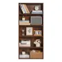 5 Tiers Narrow Bookshelf, 53 in Wooden Open Bookcase with Height-Adjustable Shelf, Freestanding Tall Display Storage Floor Bookc