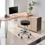 Rolling Stool with Foot Rest and Wheels, 450 LBS Weight Capacity Round Rolling Stool Chair, Height Adjustable Thickened PU Leath