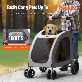 Kæledyrs klapvogn 4-wheels HUND SLUSCER Bærer 160 kg